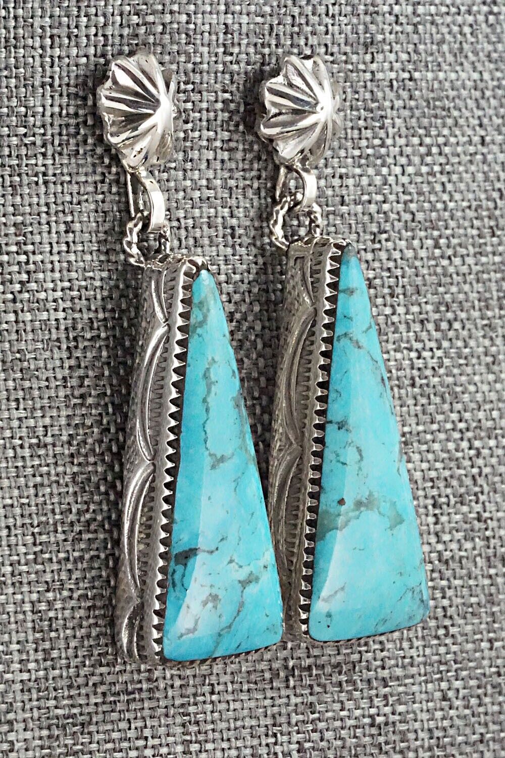 Turquoise & Sterling Silver Earrings - Gregg Yazzie
