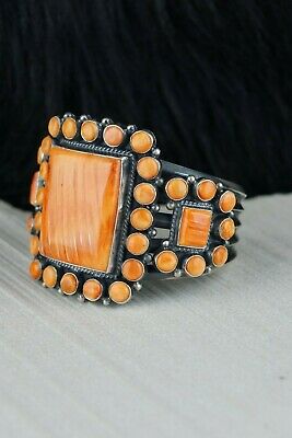 Navajo Spiny Oyster & Sterling Silver Bracelet - Anthony Skeets - High Lonesome Trading