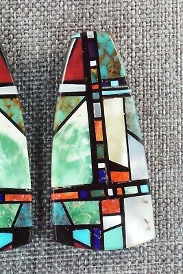 Multi Stone Inlay & Sterling Silver Earrings - Chris T. Nieto