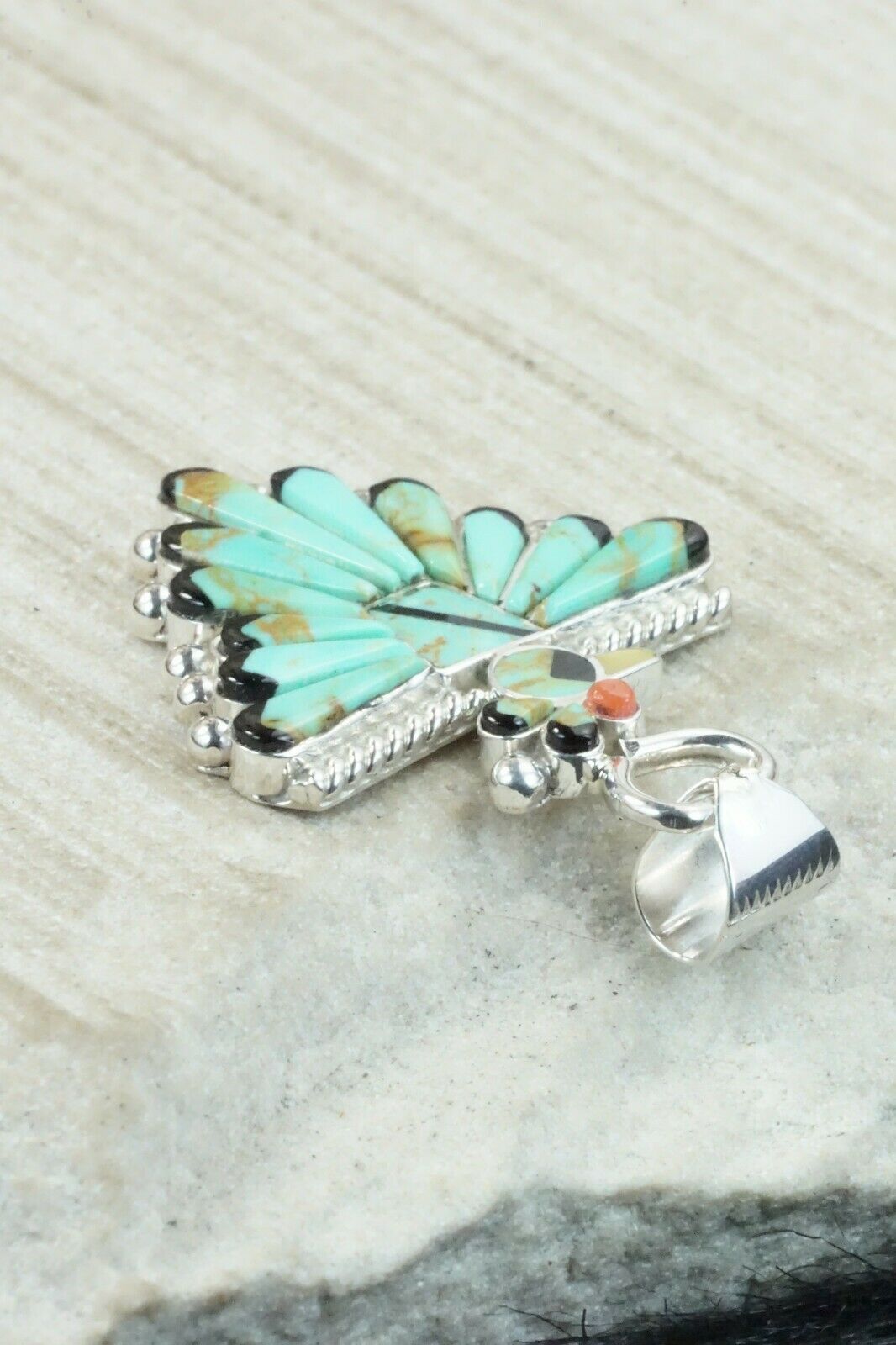 Turquoise & Sterling Silver Pendant - Michelle Peina
