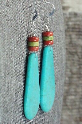 Turquoise & Sterling Silver Earrings - Lupe Lovato