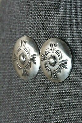 Navajo Sterling Silver Earrings - Arlene Soce - High Lonesome Trading