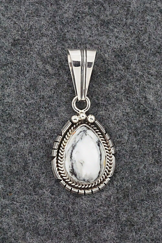 White Buffalo & Sterling Silver Pendant - Samuel Yellowhair