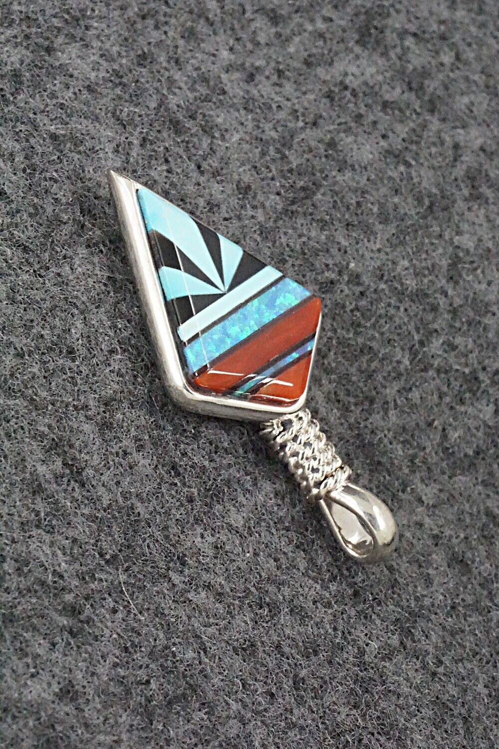 Multi Stone & Sterling Silver Pendant - Rene Roanhorse