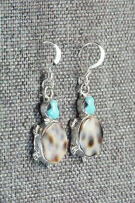 Turquoise, Shell & Sterling Silver Earrings - Kathryn Qualo