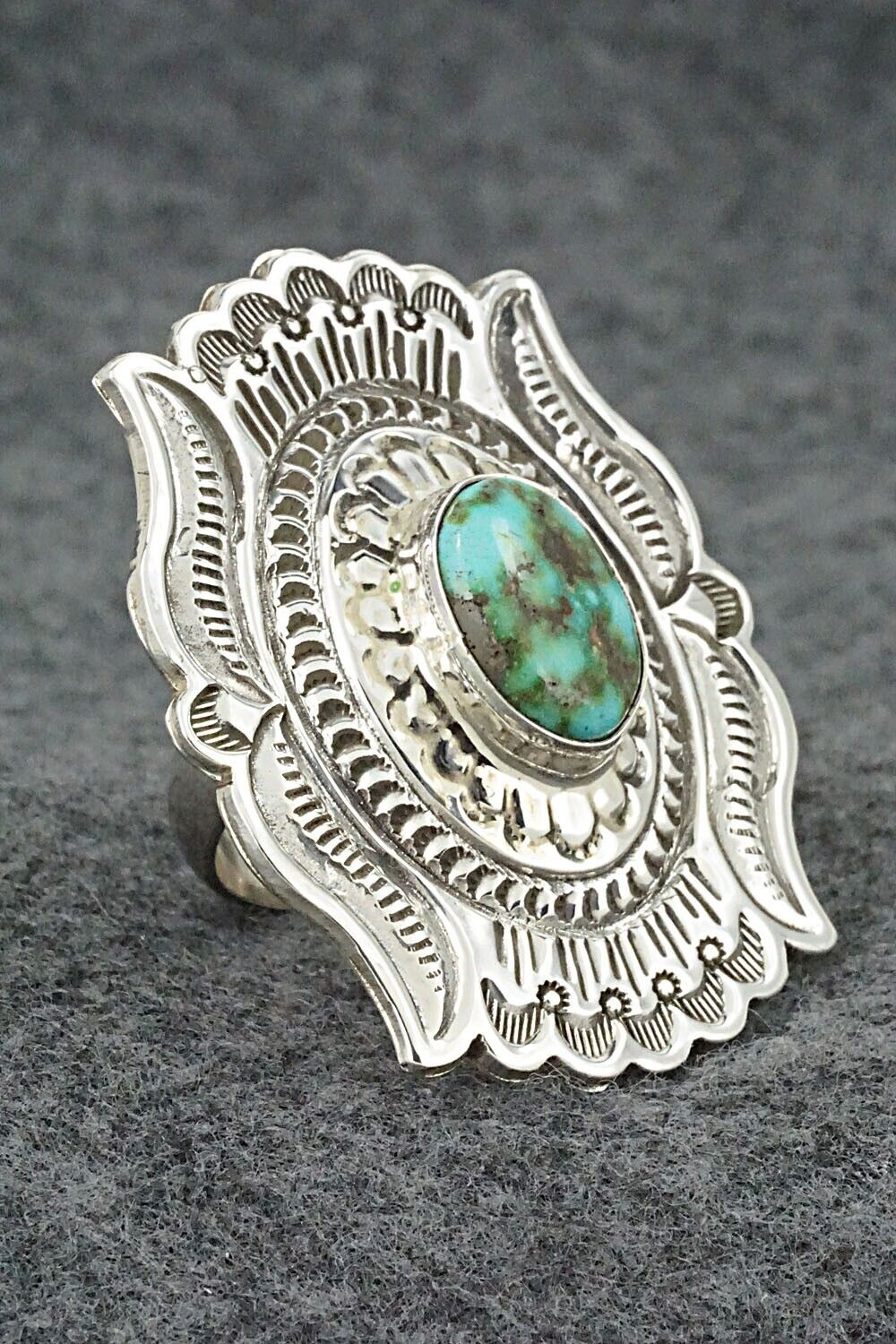 Turquoise & Sterling Silver Ring - Annette Martinez - Size 9 adj.