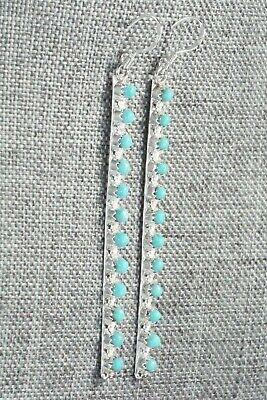 Turquoise & Sterling Silver Earrings - Lorenda Edaakie
