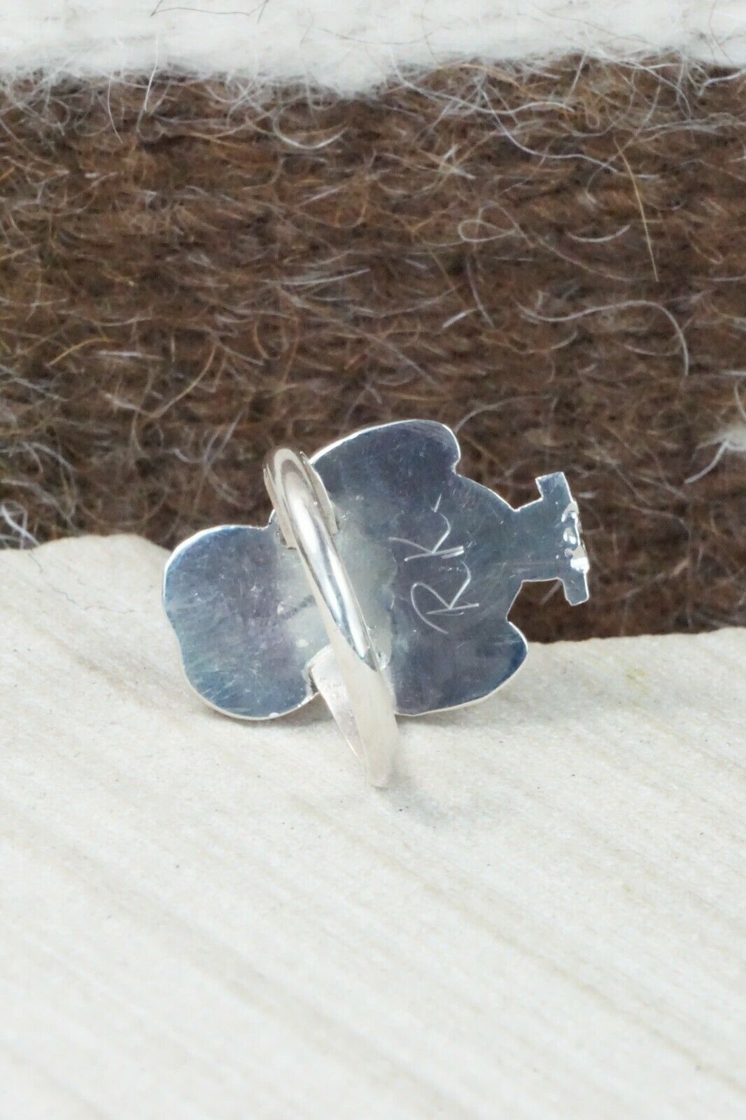 Mother of Pearl & Sterling Silver Ring - Reginda Kallestewa - Size 5.75