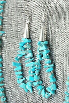 Turquoise & Sterling Silver Necklace and Earrings - Victoria Calladitto