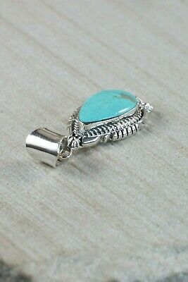 Navajo Turquoise and Sterling Silver Pendant - Samuel Yellowhair - High Lonesome Trading