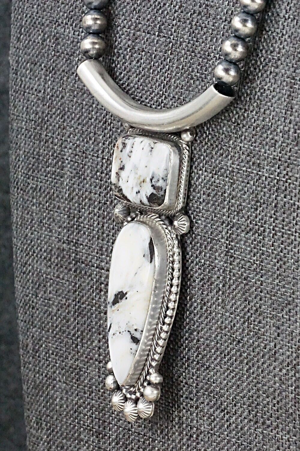White Buffalo & Sterling Silver Necklace - Tom Lewis