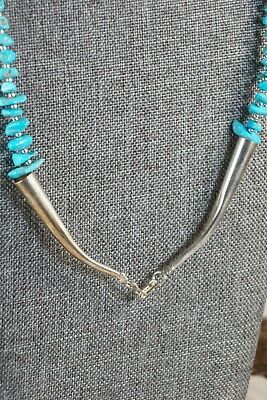 Turquoise and Sterling Silver Necklace and Earrings - Victoria Calladitto