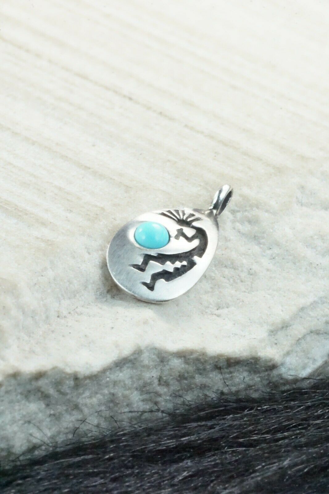 Turquoise and Sterling Silver Pendant - Genevieve Francisco