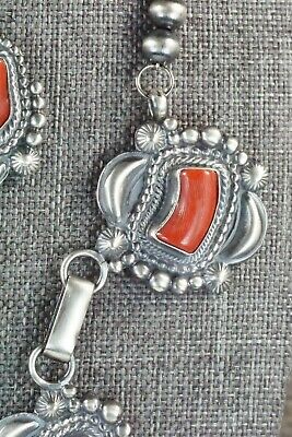 Turquoise, Coral & Sterling Silver Necklace and Earrings - Tom Lewis