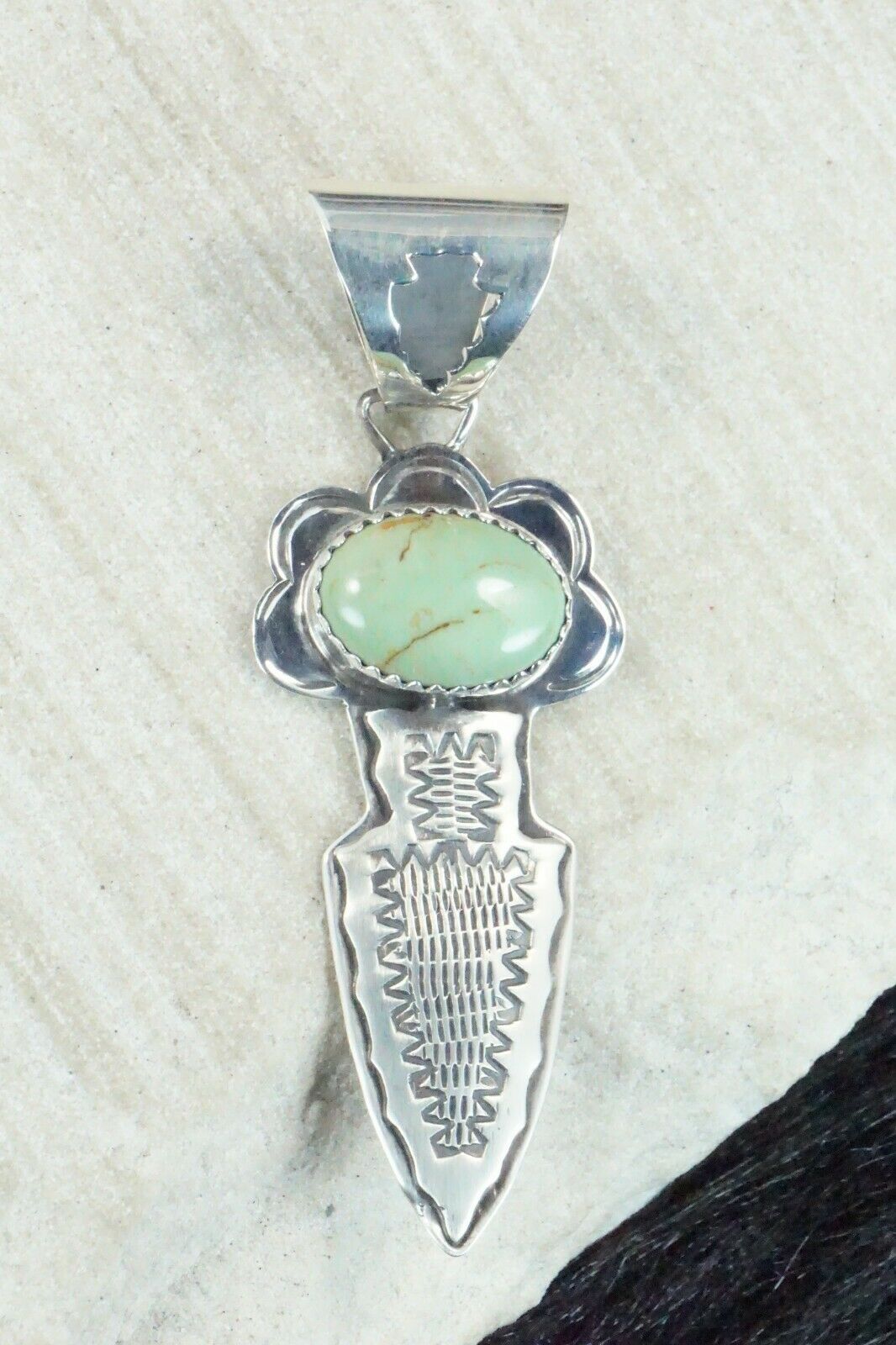Turquoise & Sterling Silver Pendant - Navajo - High Lonesome Trading
