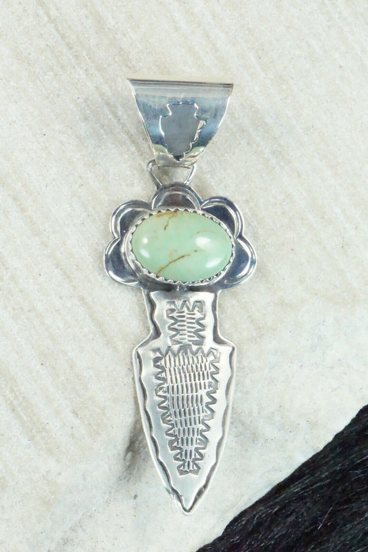 Turquoise & Sterling Silver Pendant - Navajo - High Lonesome Trading