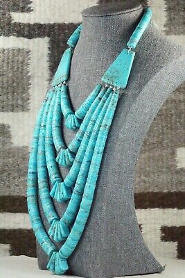 Turquoise & Sterling Silver Necklace - Lupe Lovato