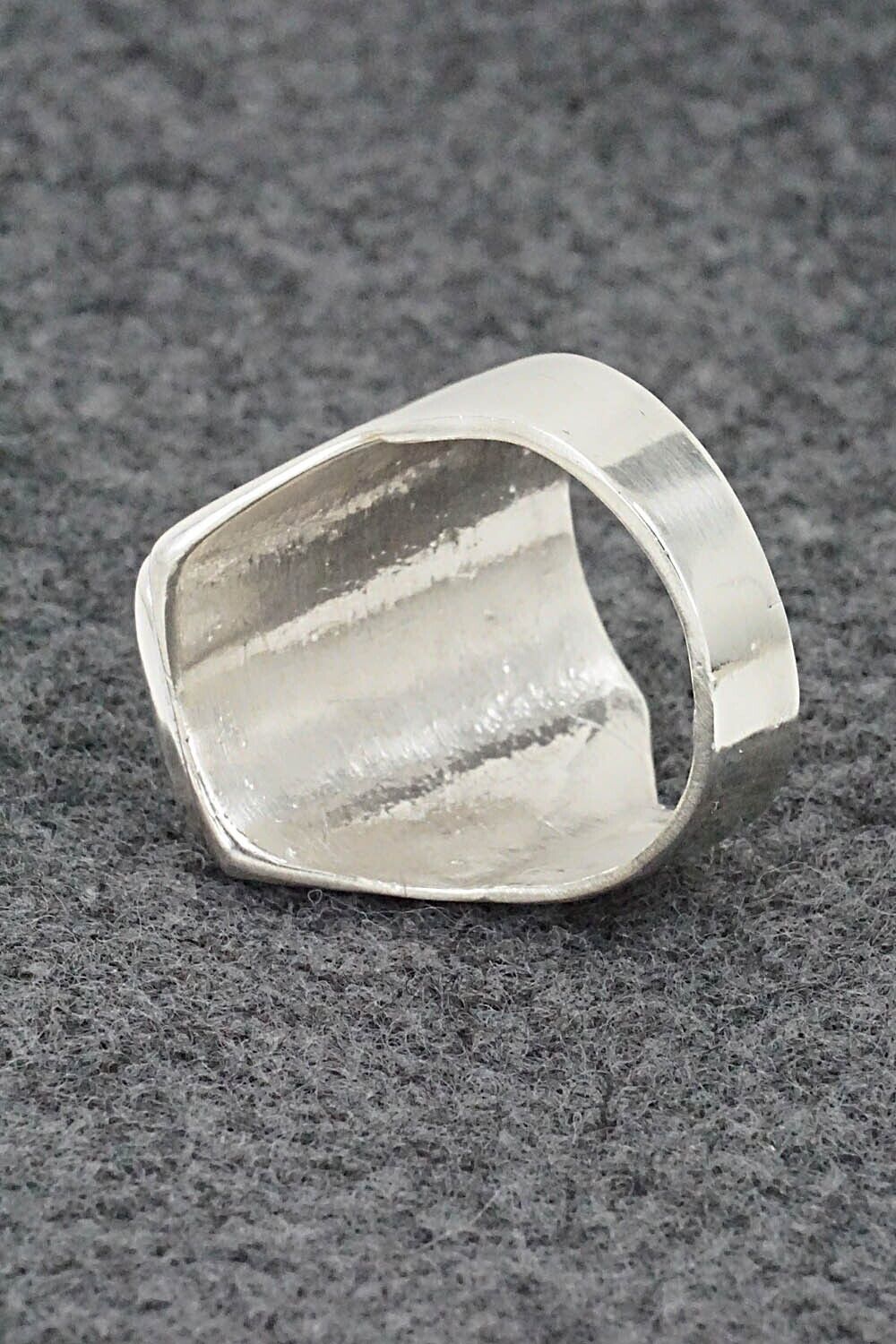 Turquoise & Sterling Silver Inlay Ring - Orena Leekya - Size 10