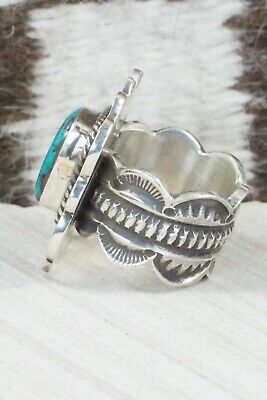 Turquoise and Sterling Silver Ring - Leonard Maloney - Size 12
