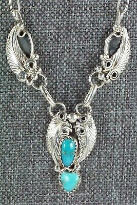 Navajo Turquoise and Sterling Silver Necklace - Roger Pino