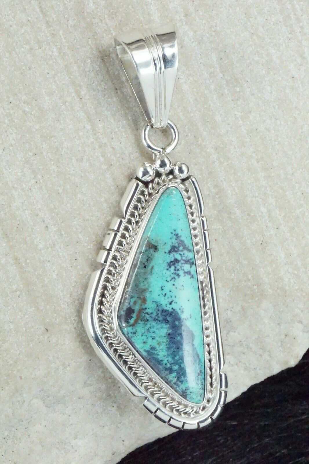 Turquoise & Sterling Silver Pendant - Samuel Yellowhair