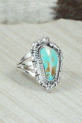 Turquoise and Sterling Silver Ring - Andrew Vandever - Size 8.5 - High Lonesome Trading