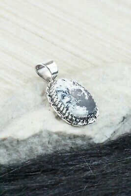 White Buffalo & Sterling Silver Pendant - Alvin Joe