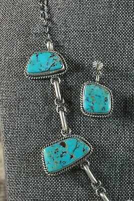 Navajo Turquoise & Sterling Silver Necklace - Raymond Delgarito - High Lonesome Trading