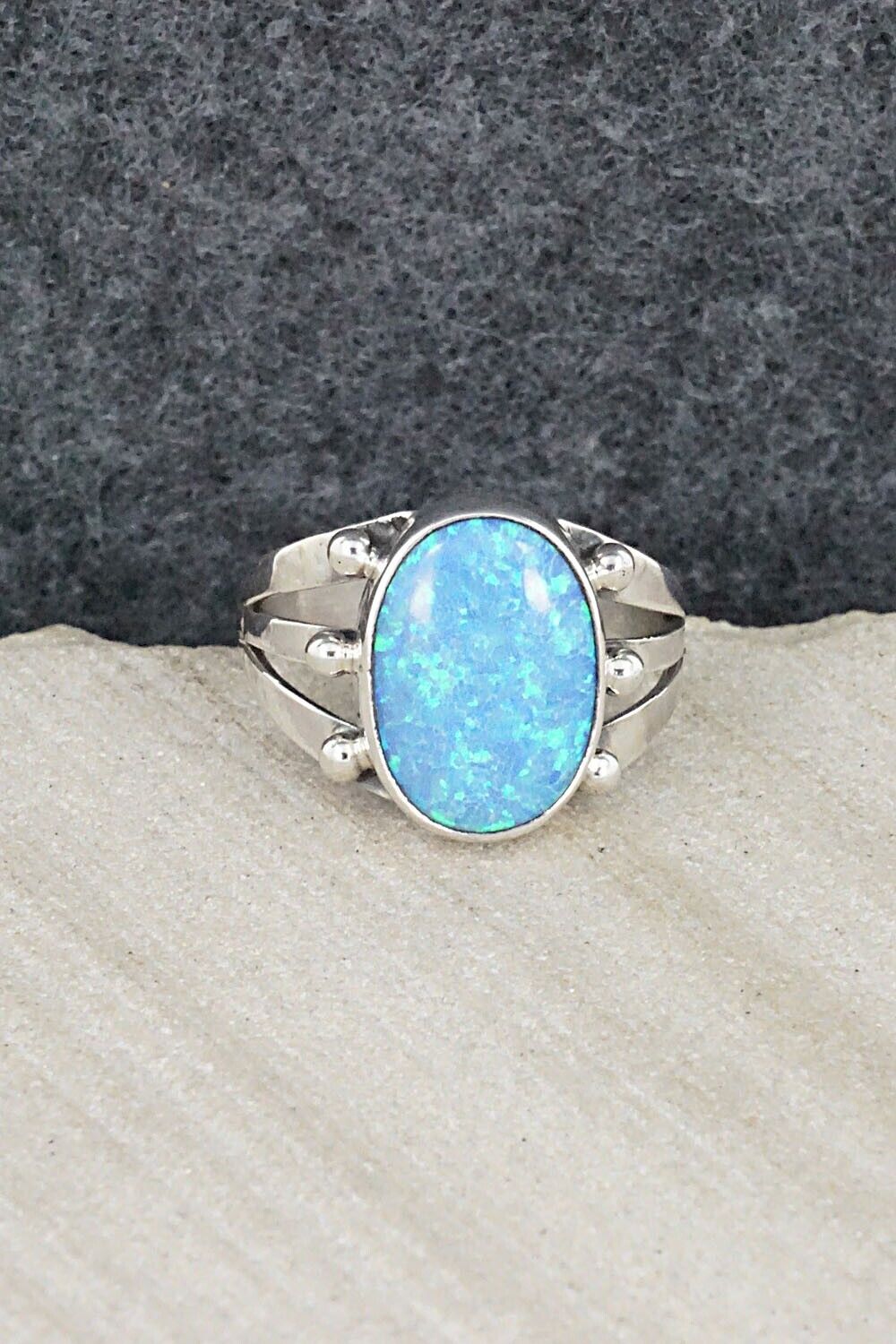 Opalite & Sterling Silver Ring - Tom Dinetso - Size 7