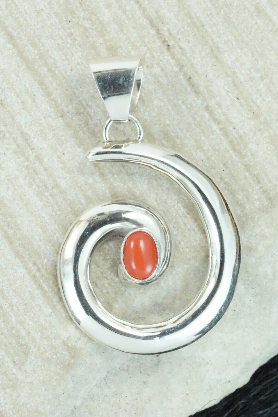 Coral & Sterling Silver Pendant - Mildred Parkhurst