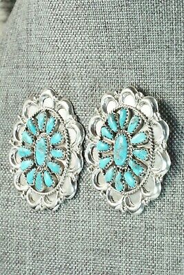 Turquoise & Sterling Silver Earrings - Justina Wilson