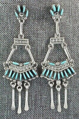 Turquoise & Sterling Silver Earrings - Evangeline Wyaco