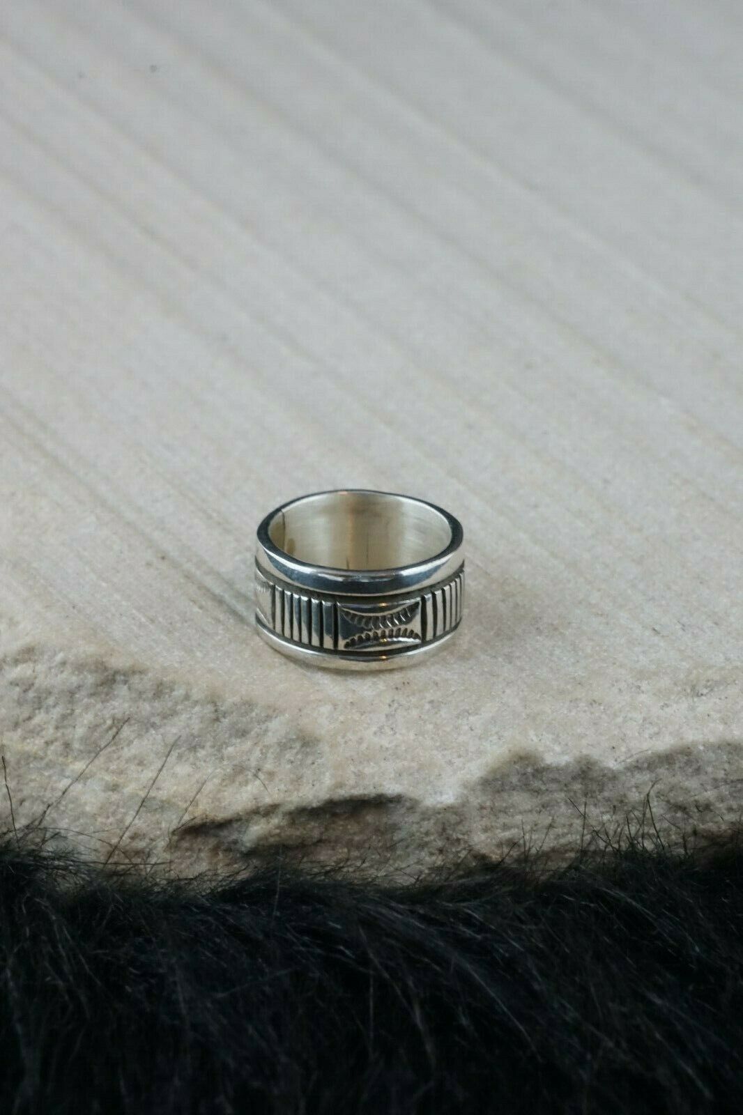 Navajo Sterling Silver Ring - Bruce Morgan - Native American - Size 5.75 - High Lonesome Trading