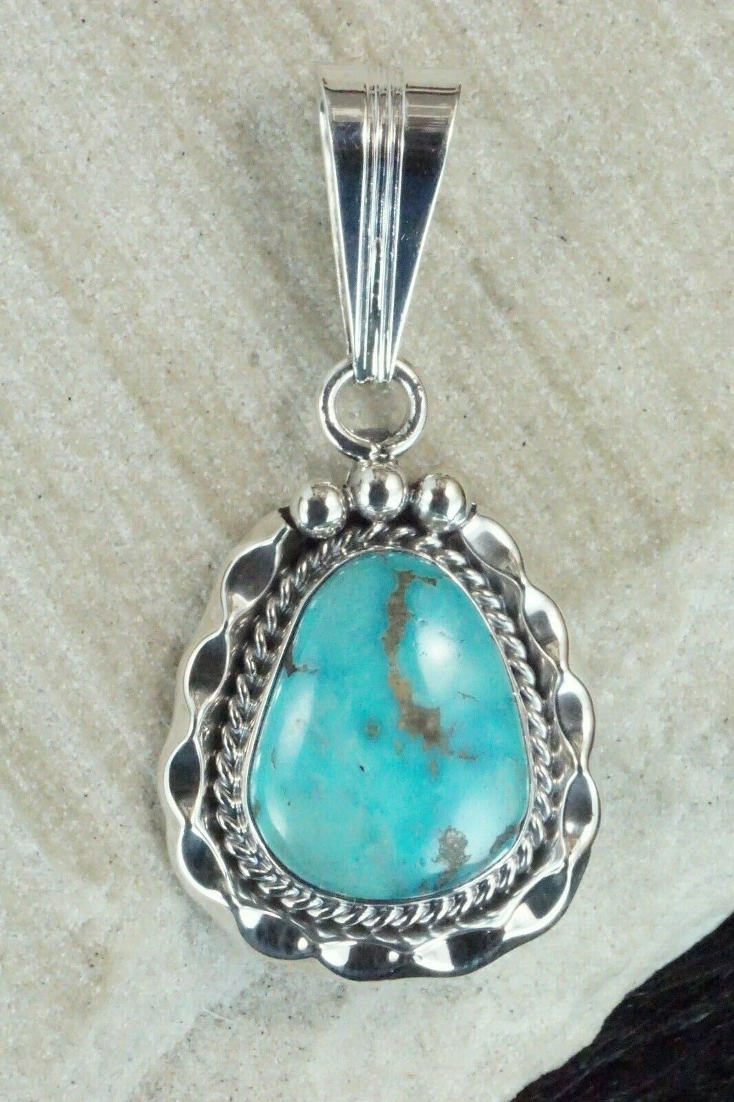 Turquoise & Sterling Silver Pendant - Samuel Yellowhair