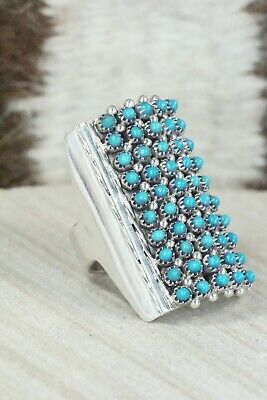 Turquoise & Sterling Silver Ring - Stephen Haloo - Size 7.5