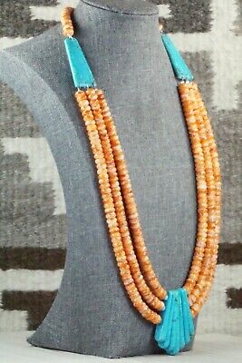 Turquoise & Spiny Oyster Necklace - Lupe Lovato
