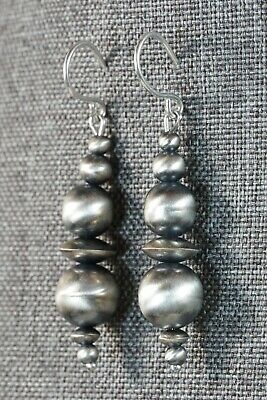 Navajo Sterling Silver Earrings - Jan Mariano - High Lonesome Trading