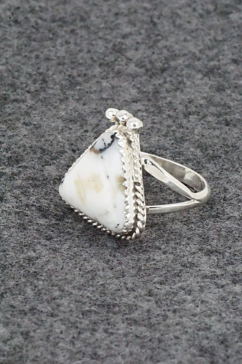 White Buffalo & Sterling Silver Ring - Judy Largo - Size 5.5