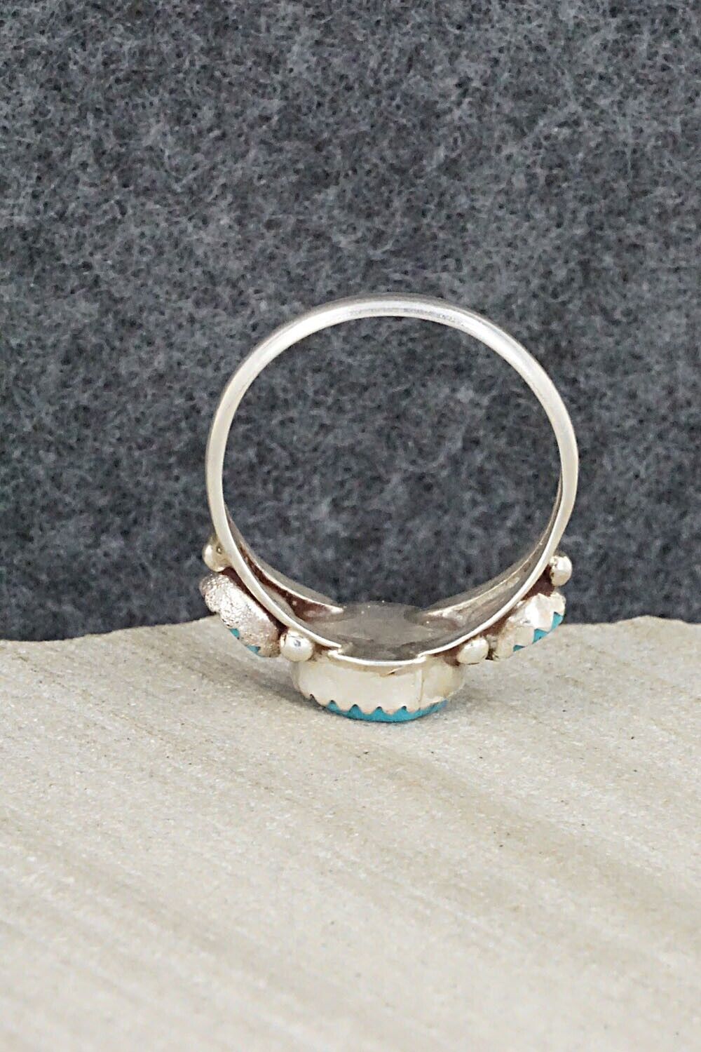 Turquoise & Sterling Silver Ring - Freda Martinez - Size 7.75