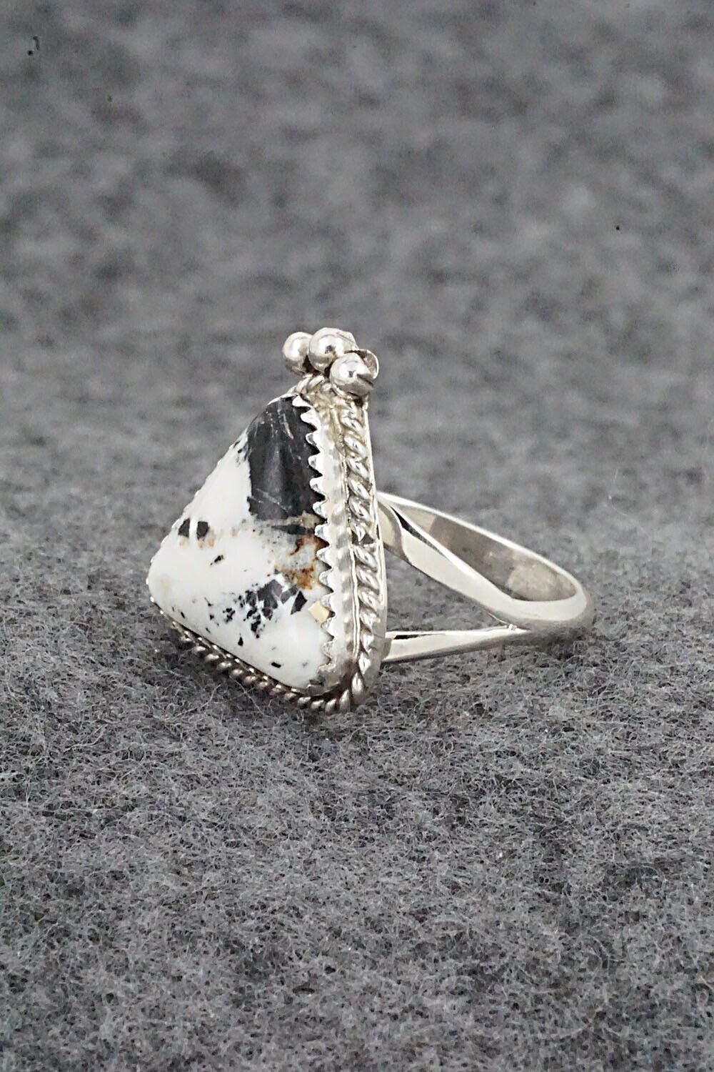 White Buffalo & Sterling Silver Ring - Judy Largo - Size 6.75