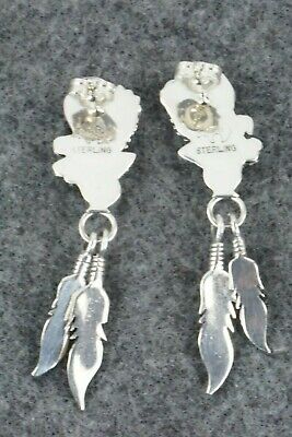 Coral & Sterling Silver Earrings - Isabelle Yazzie