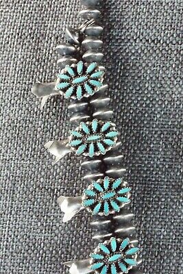 Zuni Turquoise & Sterling Silver Squash Blossom Set - Lorena Peina