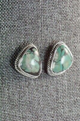 Navajo Turquoise & Sterling Silver Earrings - Judy Largo