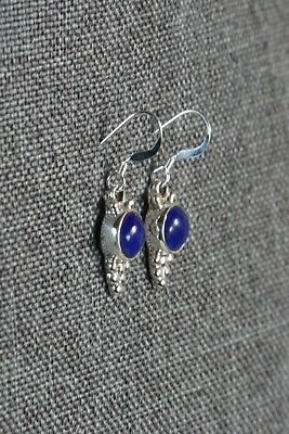 Lapis & Sterling Silver Earrings - Elaine Shirley - Navajo - High Lonesome Trading