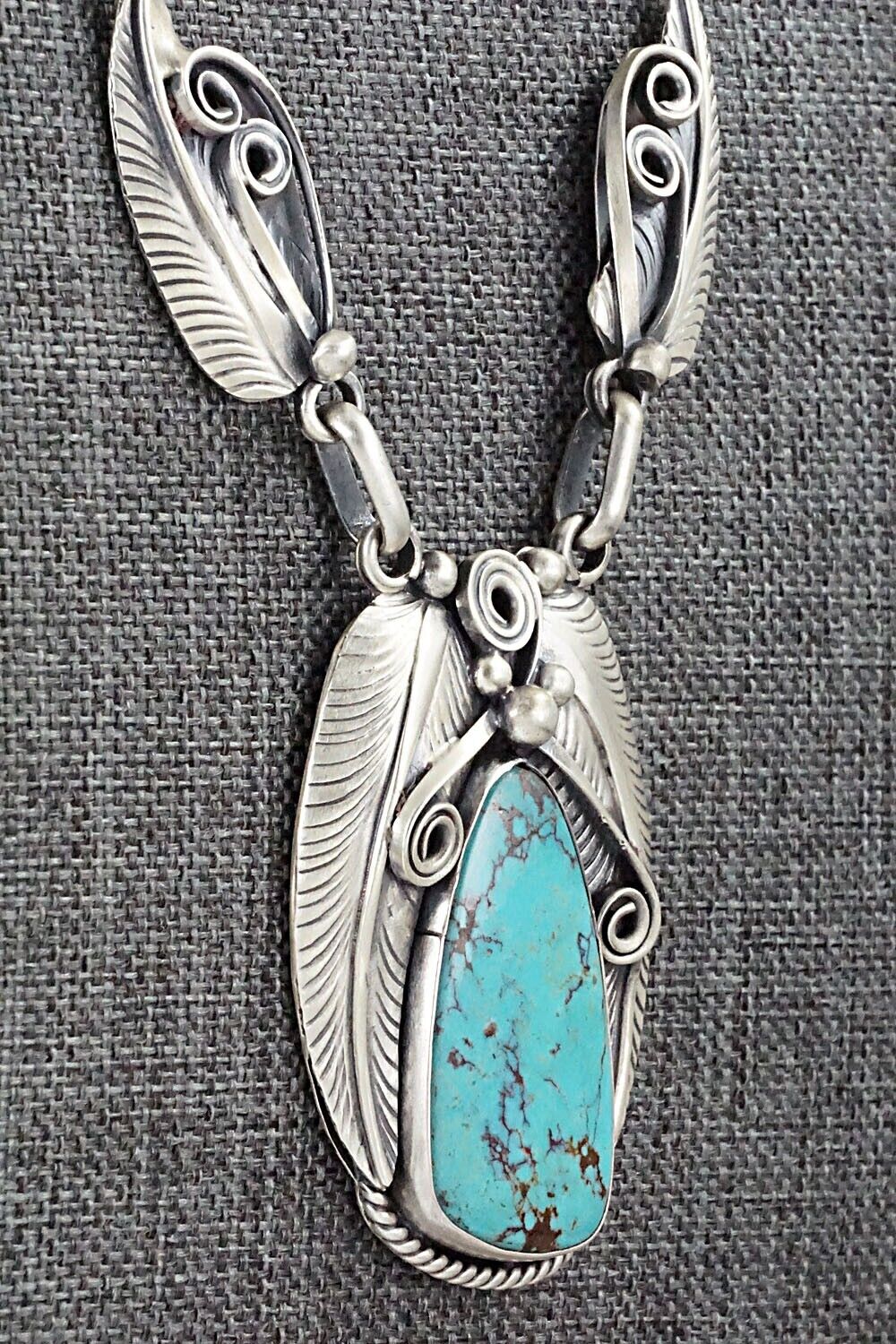 Turquoise & Sterling Silver Necklace - Davey Morgan