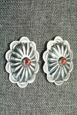 Spiny Oyster & Sterling Silver Earrings - Joan Begay