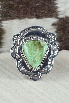 Turquoise and Sterling Silver Ring - Leonard Maloney - Size 8.25