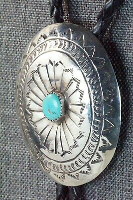 Navajo Turquoise & Sterling Silver Bolo Tie - Carson Blackgoat