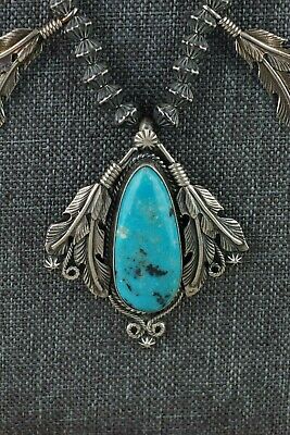 Navajo Turquoise & Sterling Silver Necklace - Tom Lewis - High Lonesome Trading