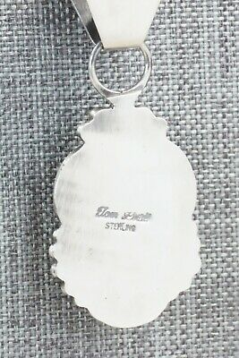 Turquoise, Coral Pendant & Sterling Silver Necklace - Tom Lewis